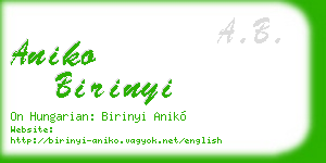 aniko birinyi business card